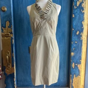 Just...Taylor Taupe Ruffled Mini Dress